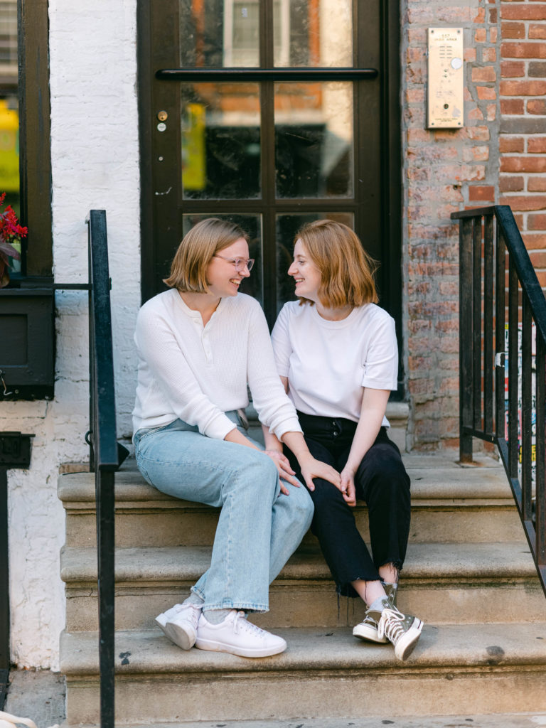 Engagement Photo on NYC Stoop