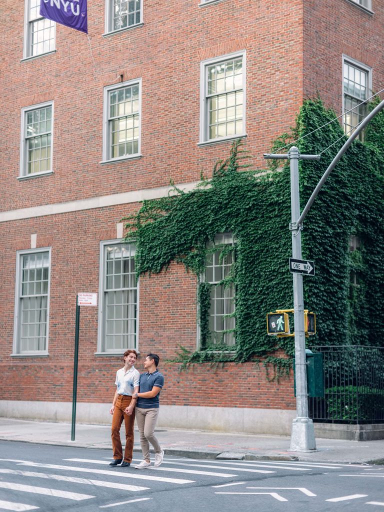 NYU Law Building Engagement Photo, NYC Wedding Photographer, Washington Square Park
