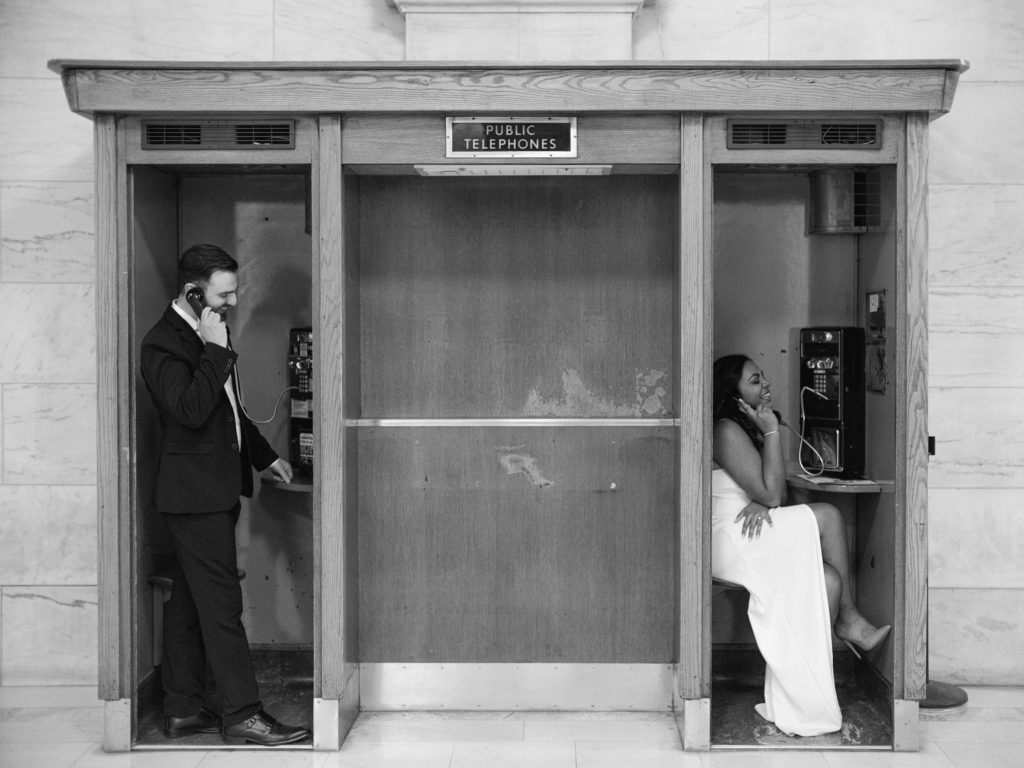 NYC Phone Booth Engagement Photo, NYC Engagement Photographer